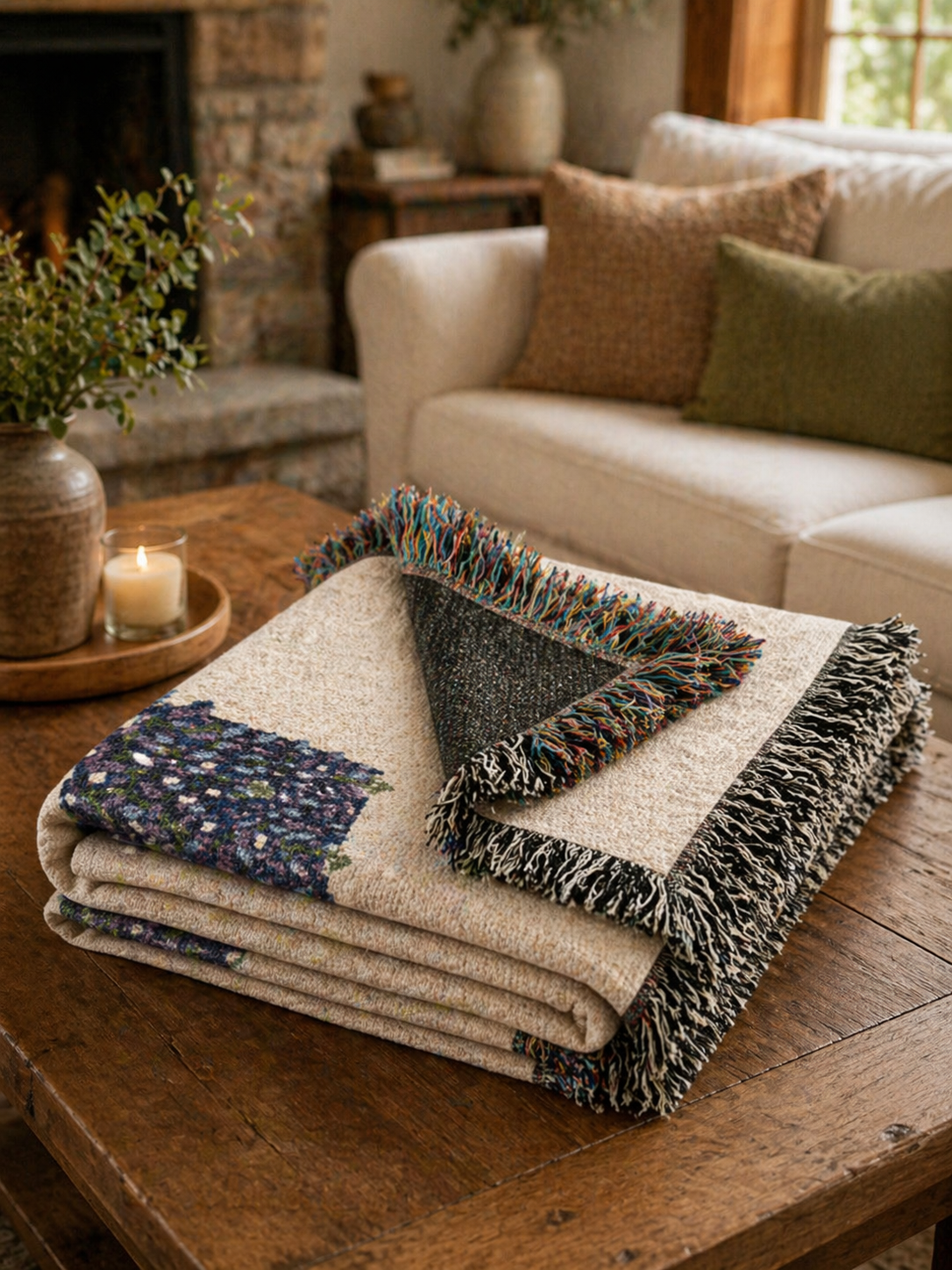 Texas Wildflower Flag Blanket - Woven Jacquard