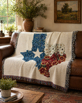 Texas Wildflower Flag Blanket - Woven Jacquard